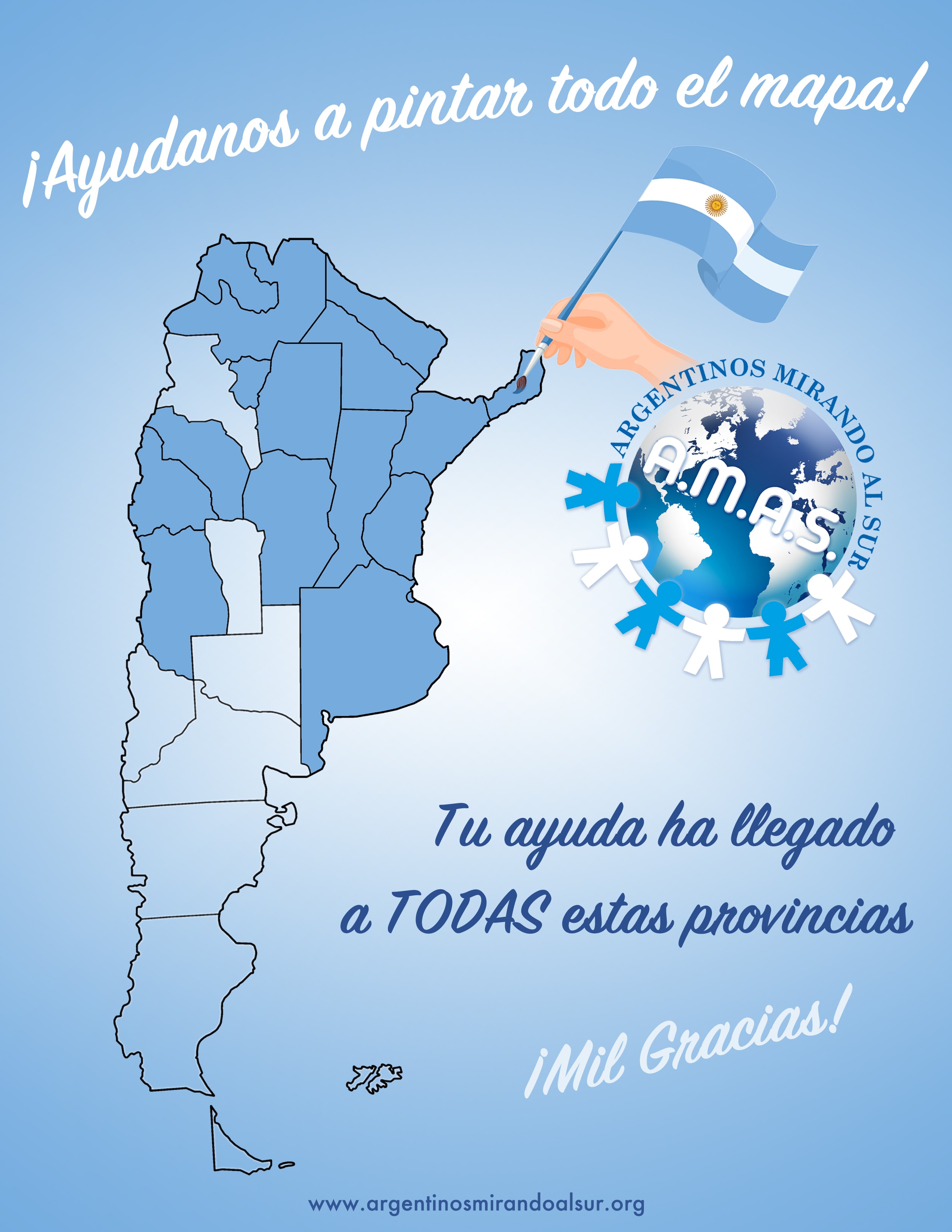 ¡Ayudanos a pintar todo el mapa! — Tu ayuda ha llegado a TODAS estas provincias. ¡Mil Gracias!